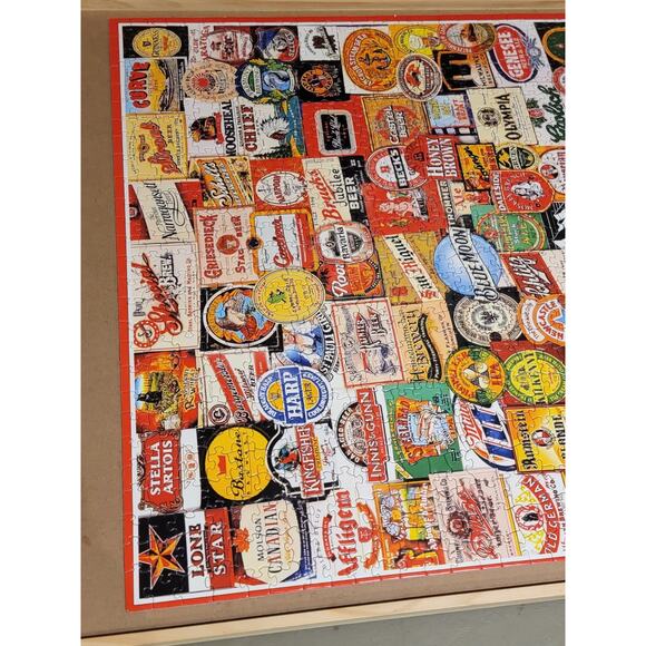 White Mountain Jigsaw Puzzle Cheers! 1000 Pieces Beer Labels Complete - Picture 6 of 7